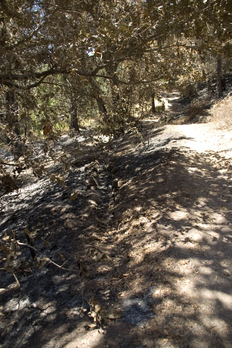 old stone aqueduct uncovered after the Jesusita Fire