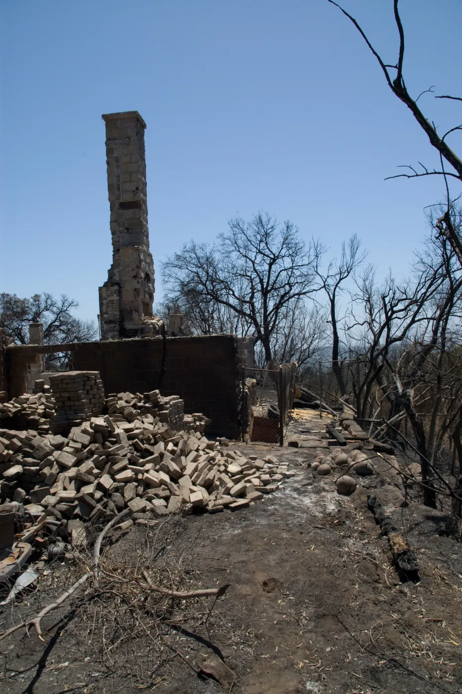 west side of Gane House, after the Jesusita Fire