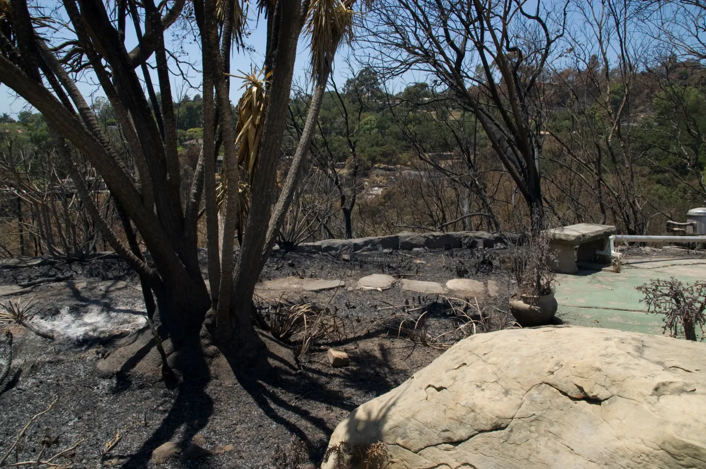 Gane House patio and gardens after the Jesusita Fire