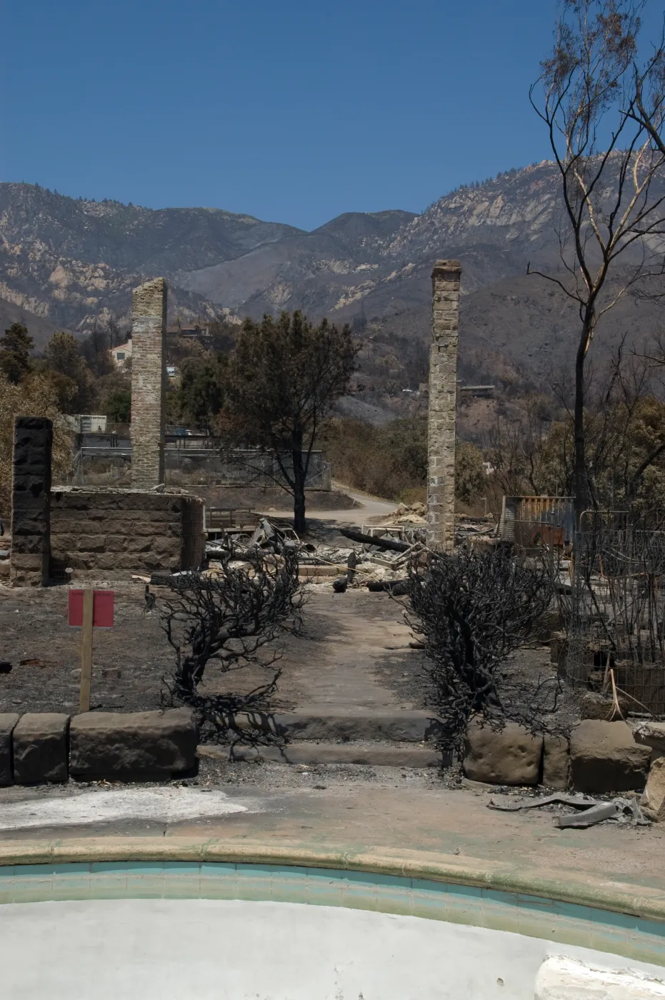 Gane House site, after the Jesusita Fire