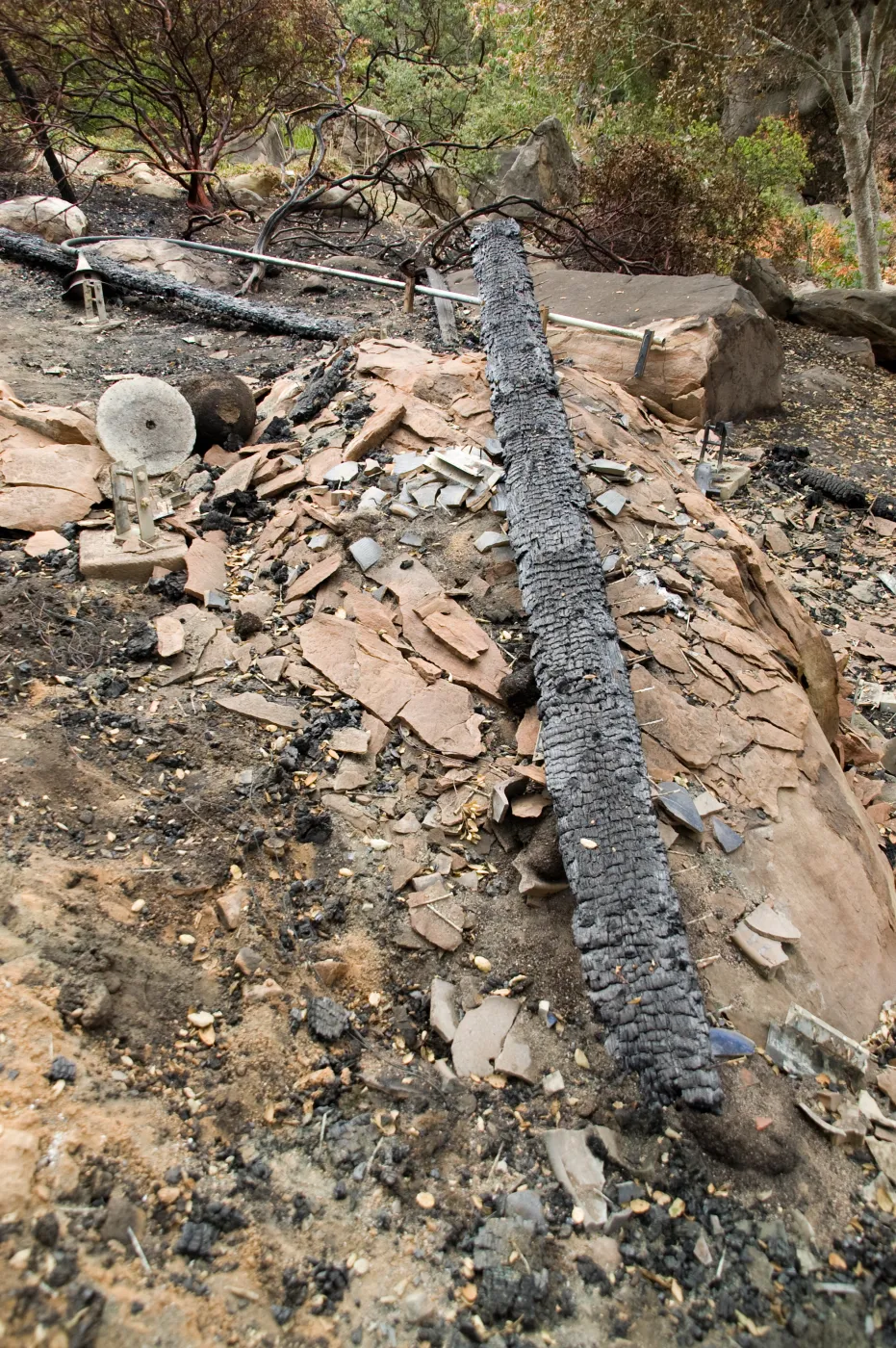 remains of Home Deomnstration deck, after the Jesusita Fire