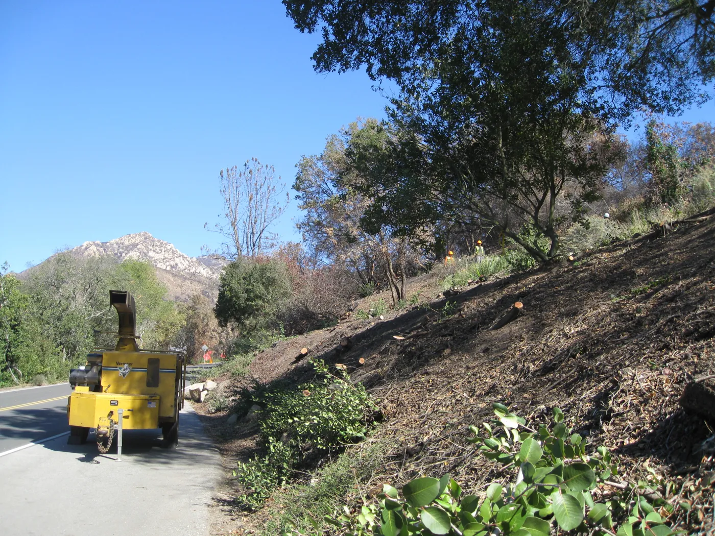 Clearing crew in action, Mission Canyon Rd