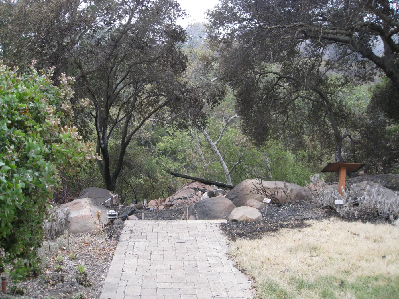 Home Demonstration Garden deck after the Jesusita Fire