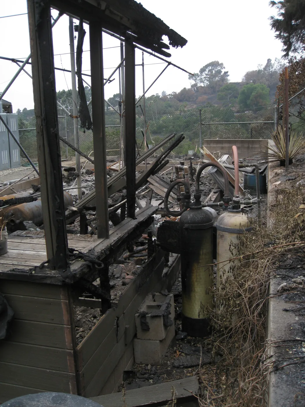 Santa Barbara Botanic Garden after the Jesusita Fire Hort Unit Shade Structure