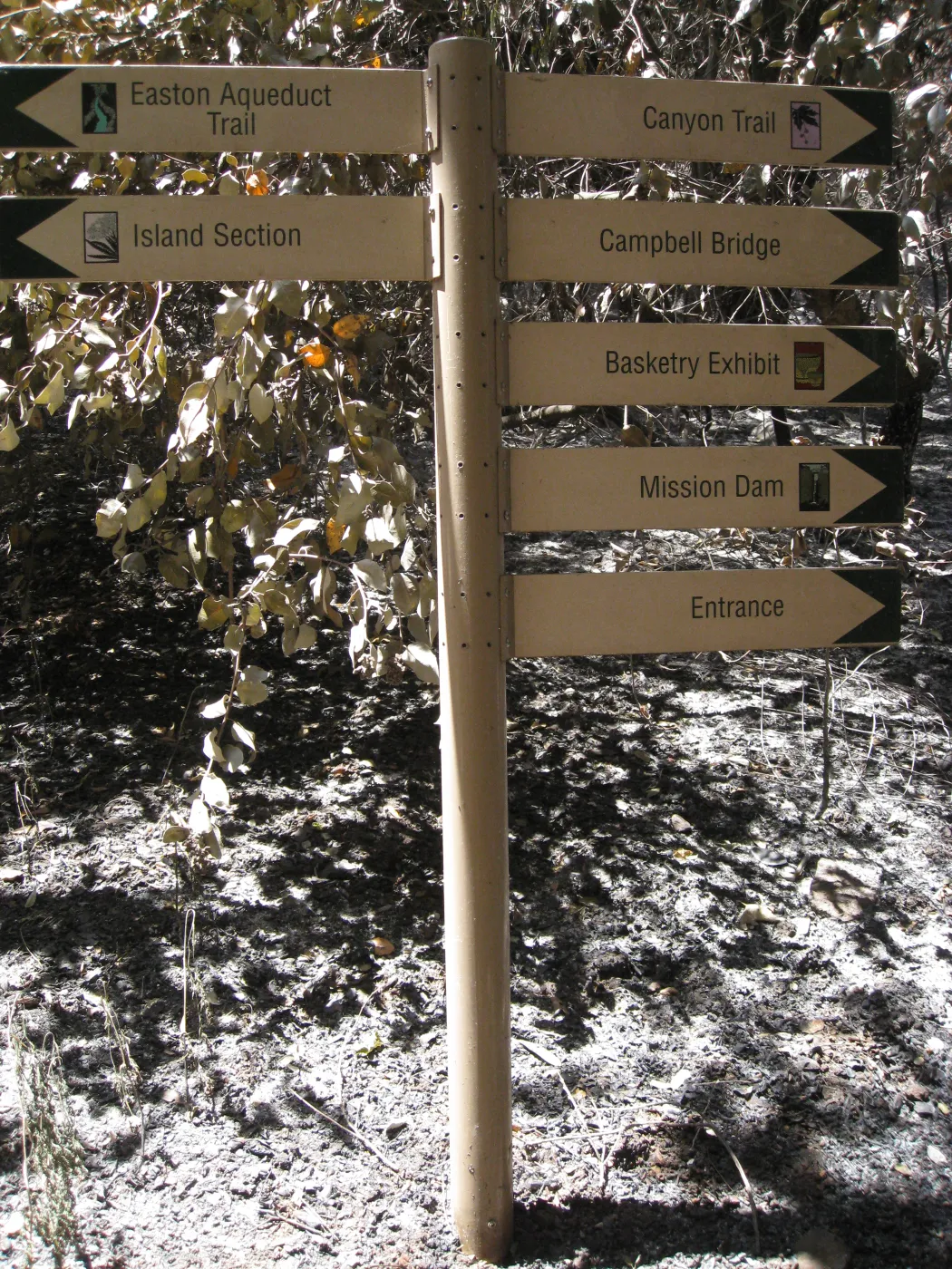 Santa Barbara Botanic Garden after the Jesusita Fire - trail sign