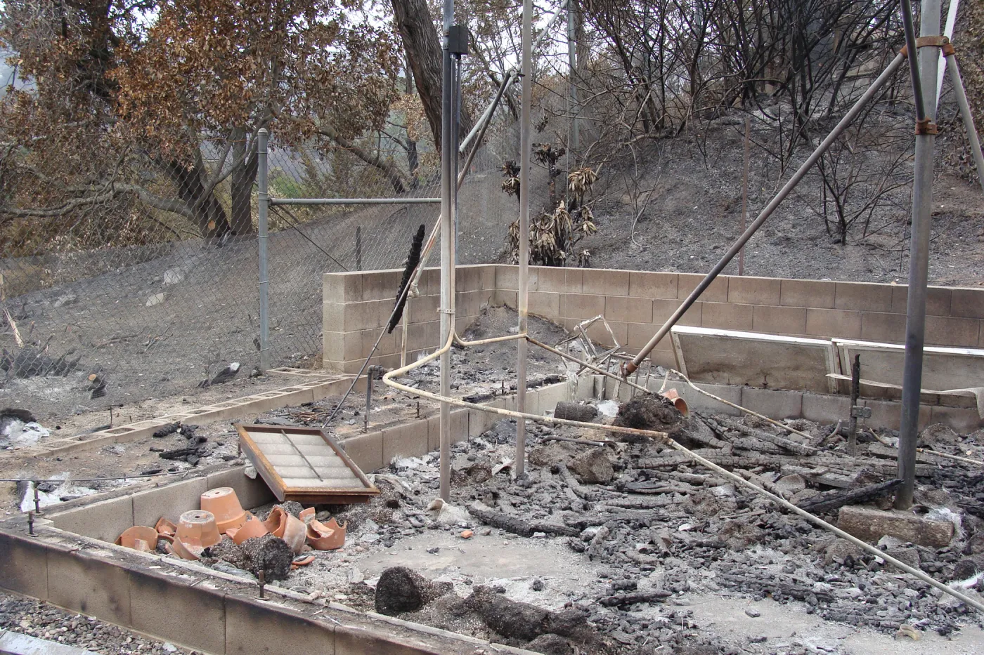 Conservation lath house, destroyed by the Jesusita Fire