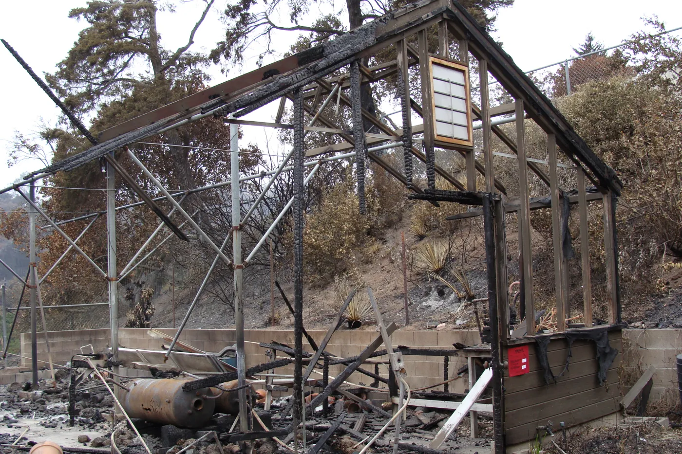 Conservation lath house, destroyed by the Jesusita Fire