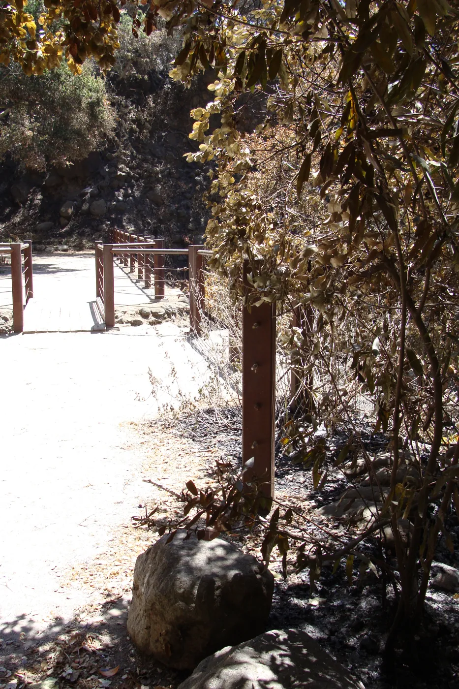 top of the Mission Dam, after the Jesusita Fire