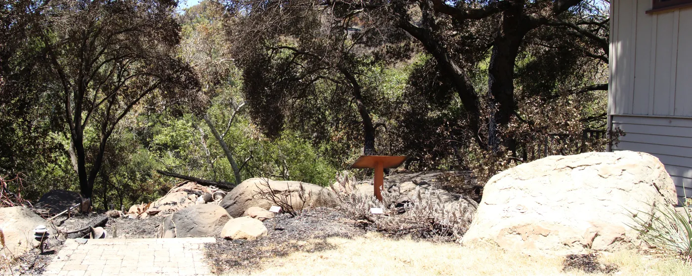 burned site of the Home Demonstration Deck, after the Jesusita Fire