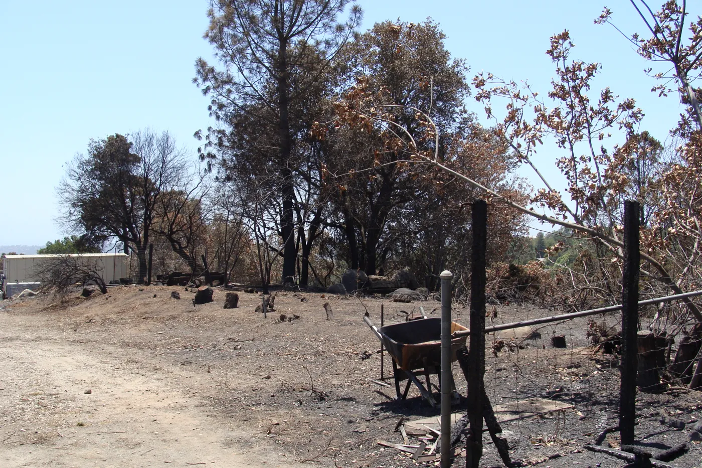 utility area, chip pile location above the Horticulture Unit, after the Jesusita Fire