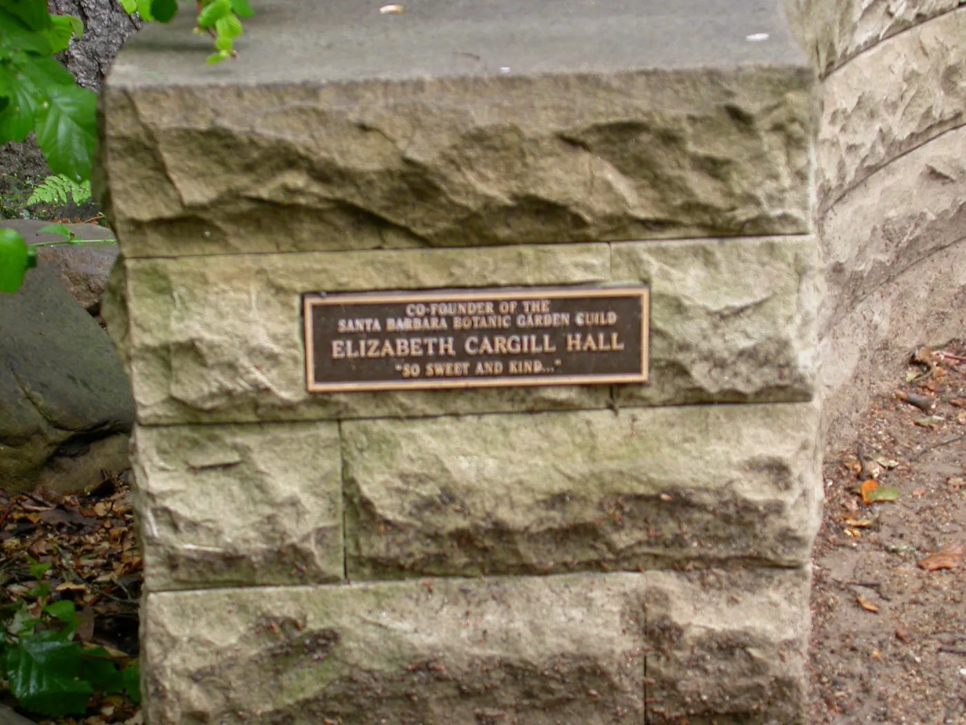 Plaque on bench at Fiber Arts Display