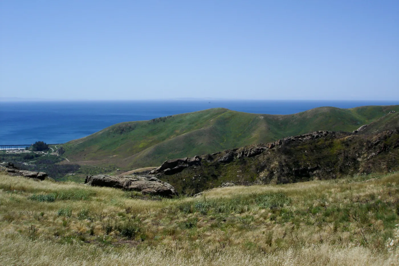 Gaviota burn site, SBBG staff field trip 2005, view to Santa Rosa and San Miguel Islands