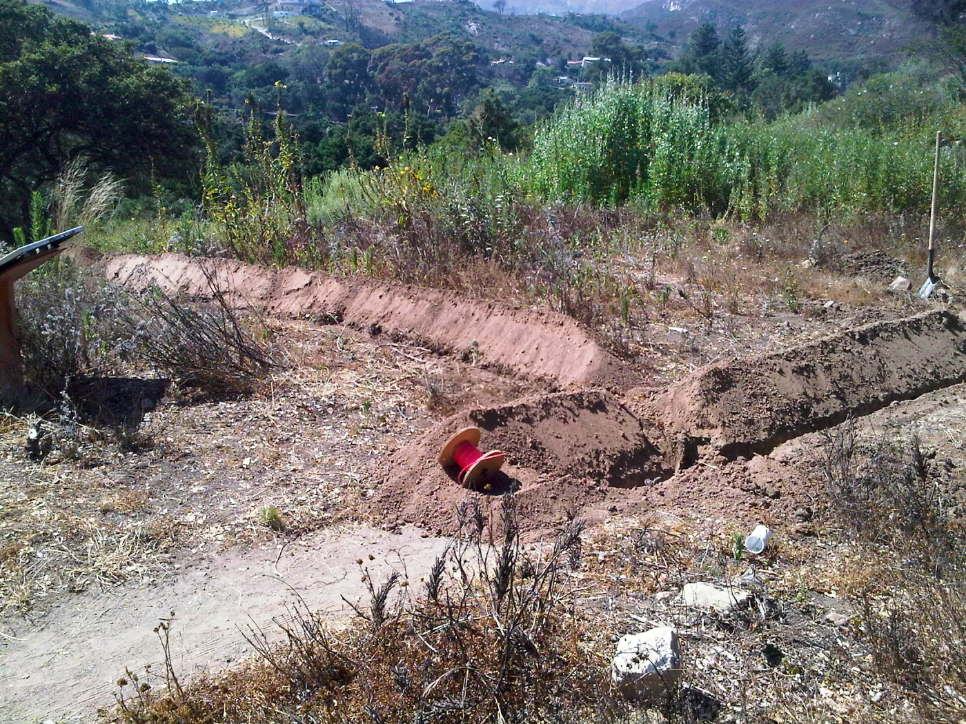 new irrigation pipes on the Porter Trail slope, 2010