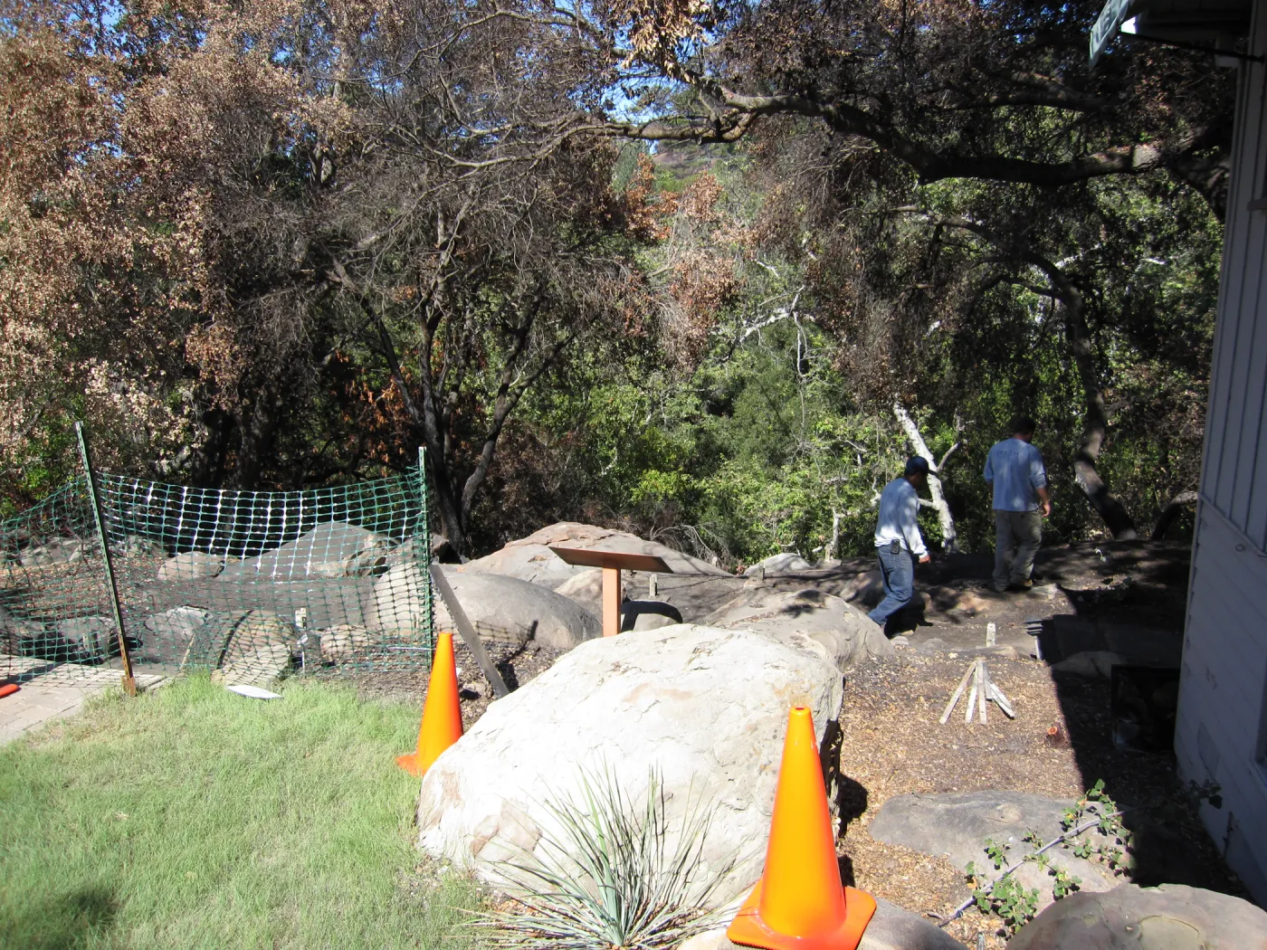 construction of new Home Demonstration Deck, after the Jesusita Fire