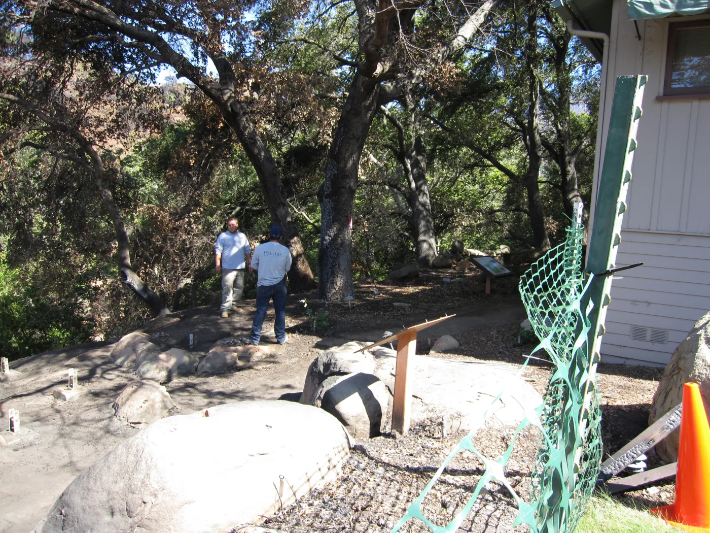 construction of new Home Demonstration Deck, after the Jesusita Fire