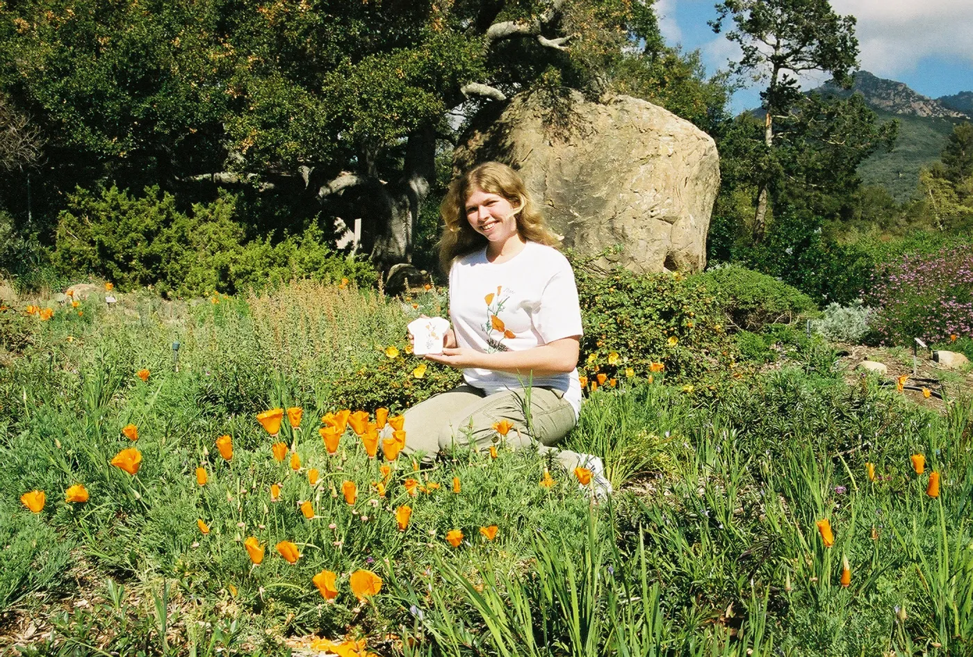 Juliet Evans in the Meadow, poppies merchandise