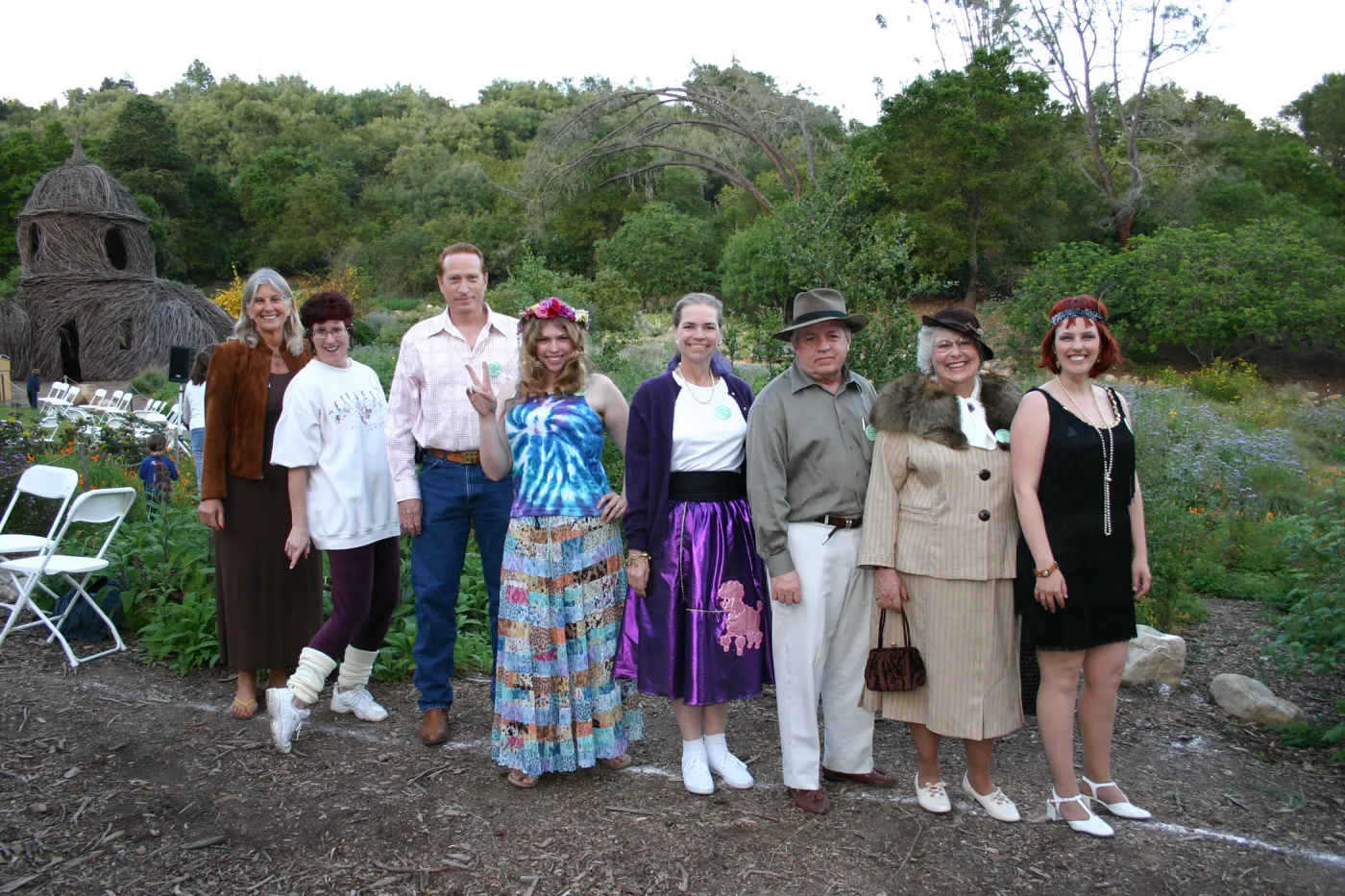 SBBG 80th Birthday Celebration, SBBG staff in costume by decade (1990's to 1920's)