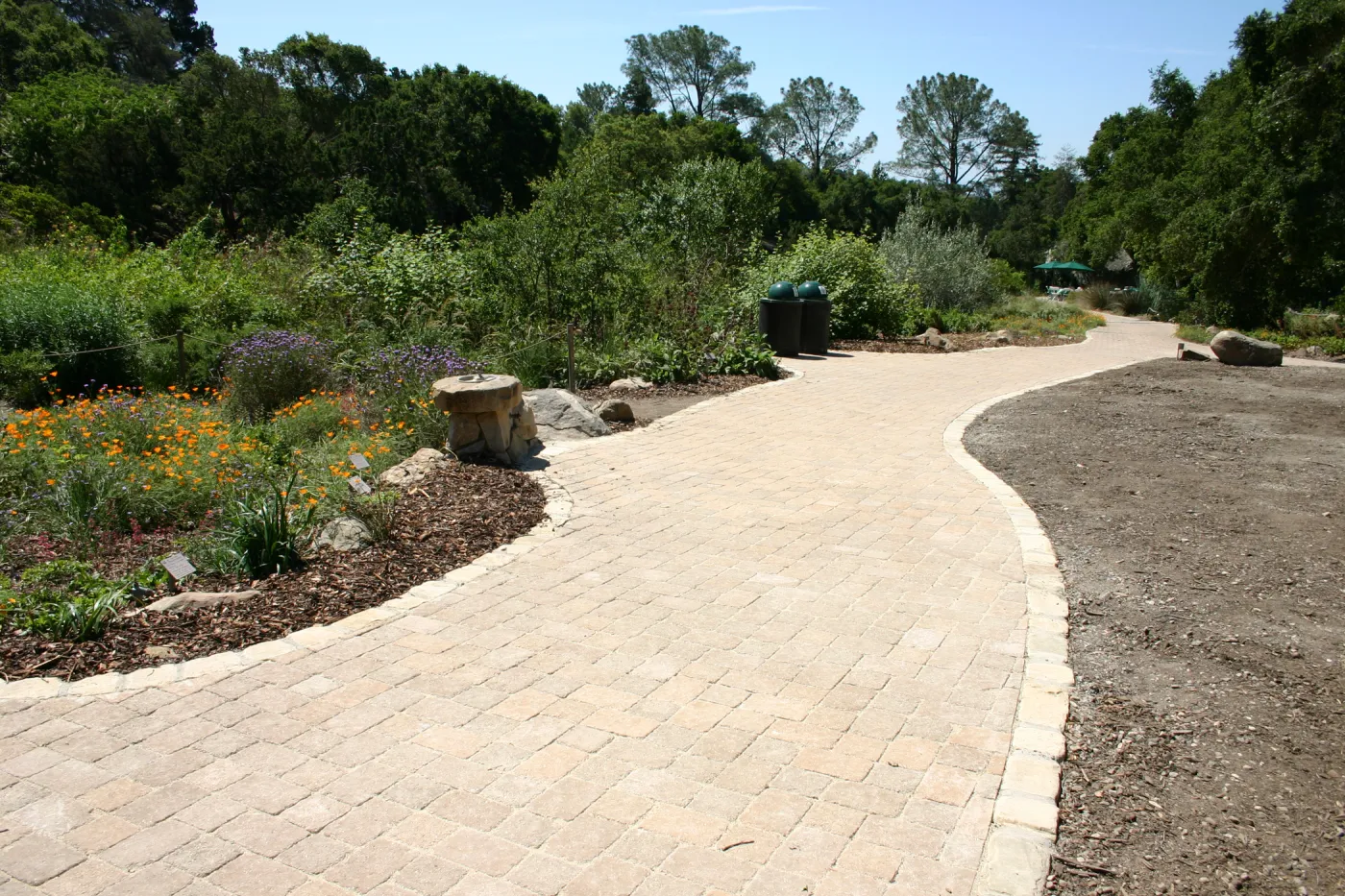 new pavered walkway along the Meadow