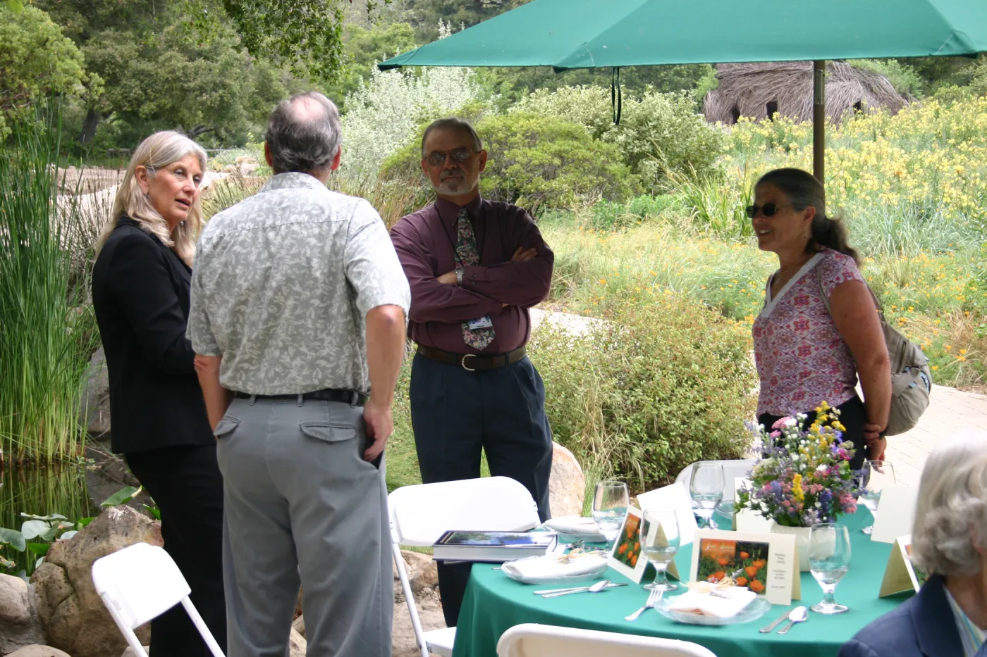 Bliss Luncheon, on the Blaksley Boulder patio, Nancy Johnson and Dieter Wilken