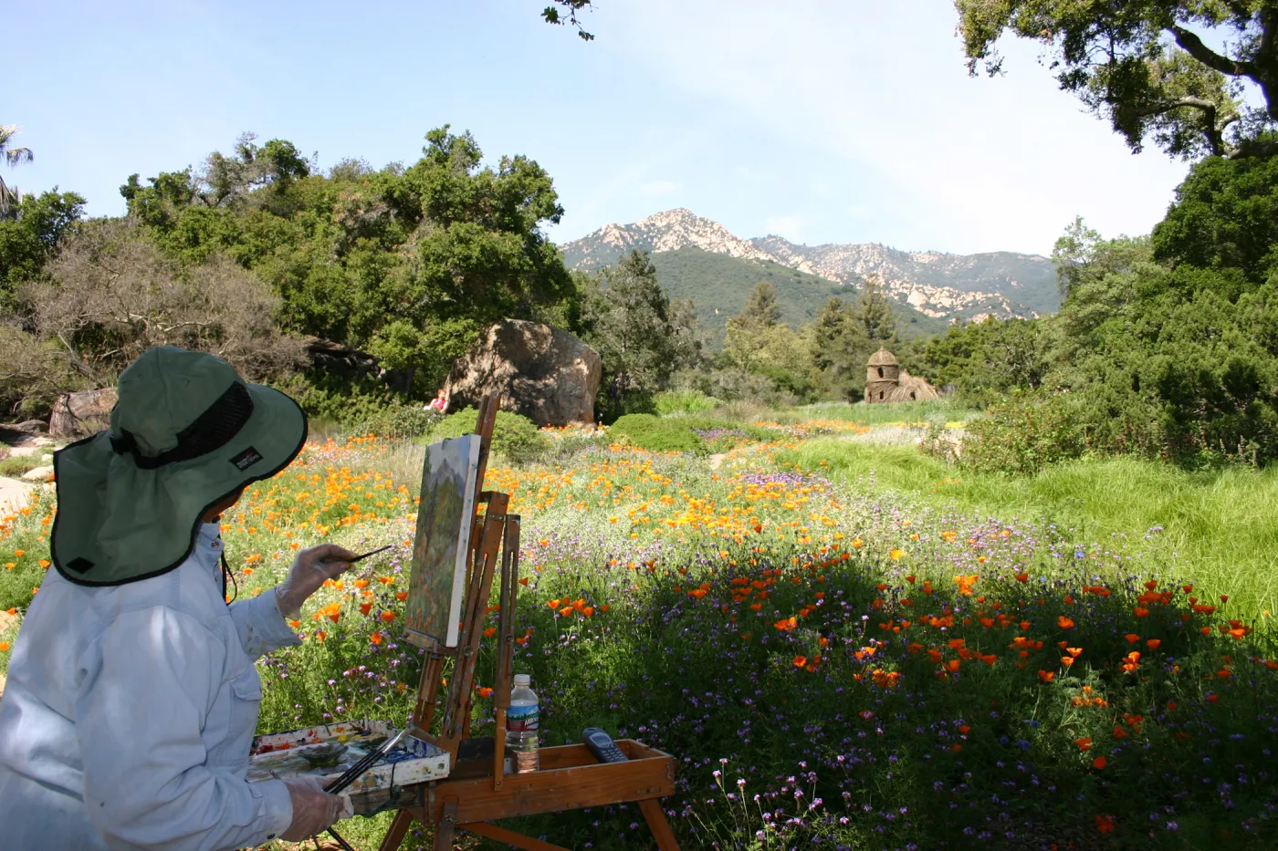 artist painting in the Garden