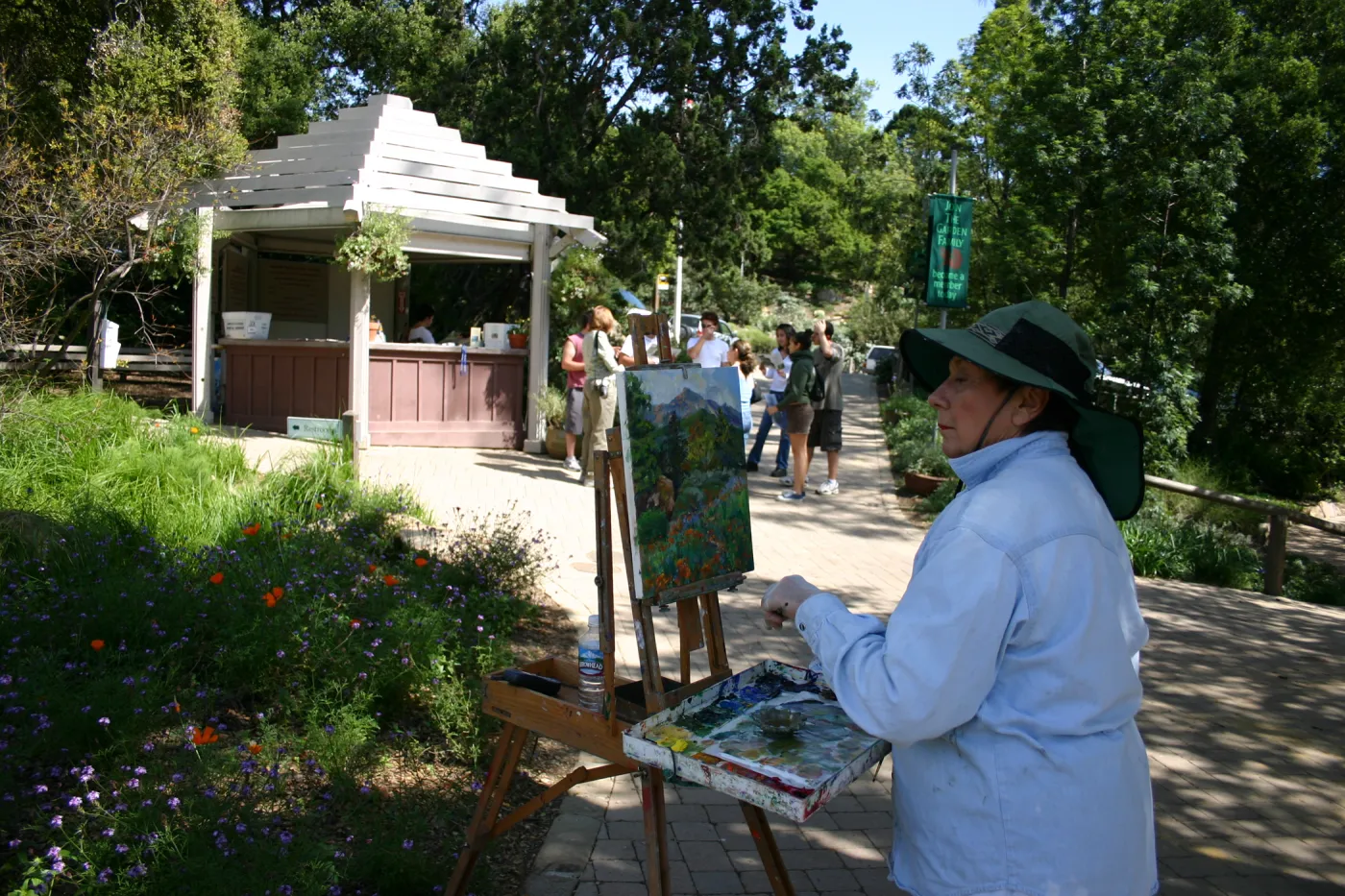 artist painting in the Garden