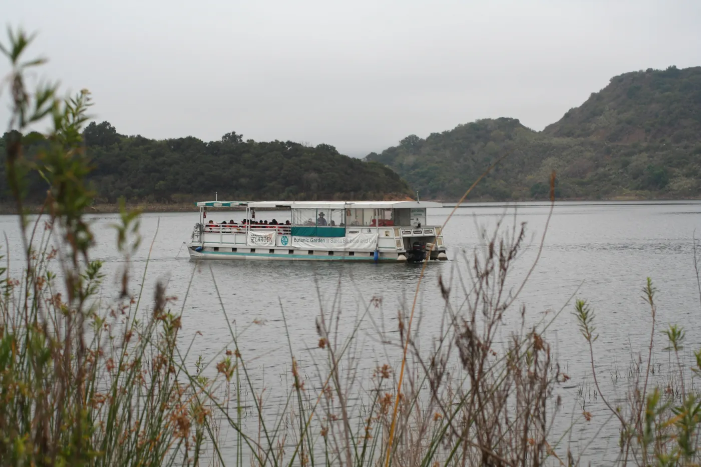 SBBG boat, Lake Casitas, SBBG education tours, 2005-2006