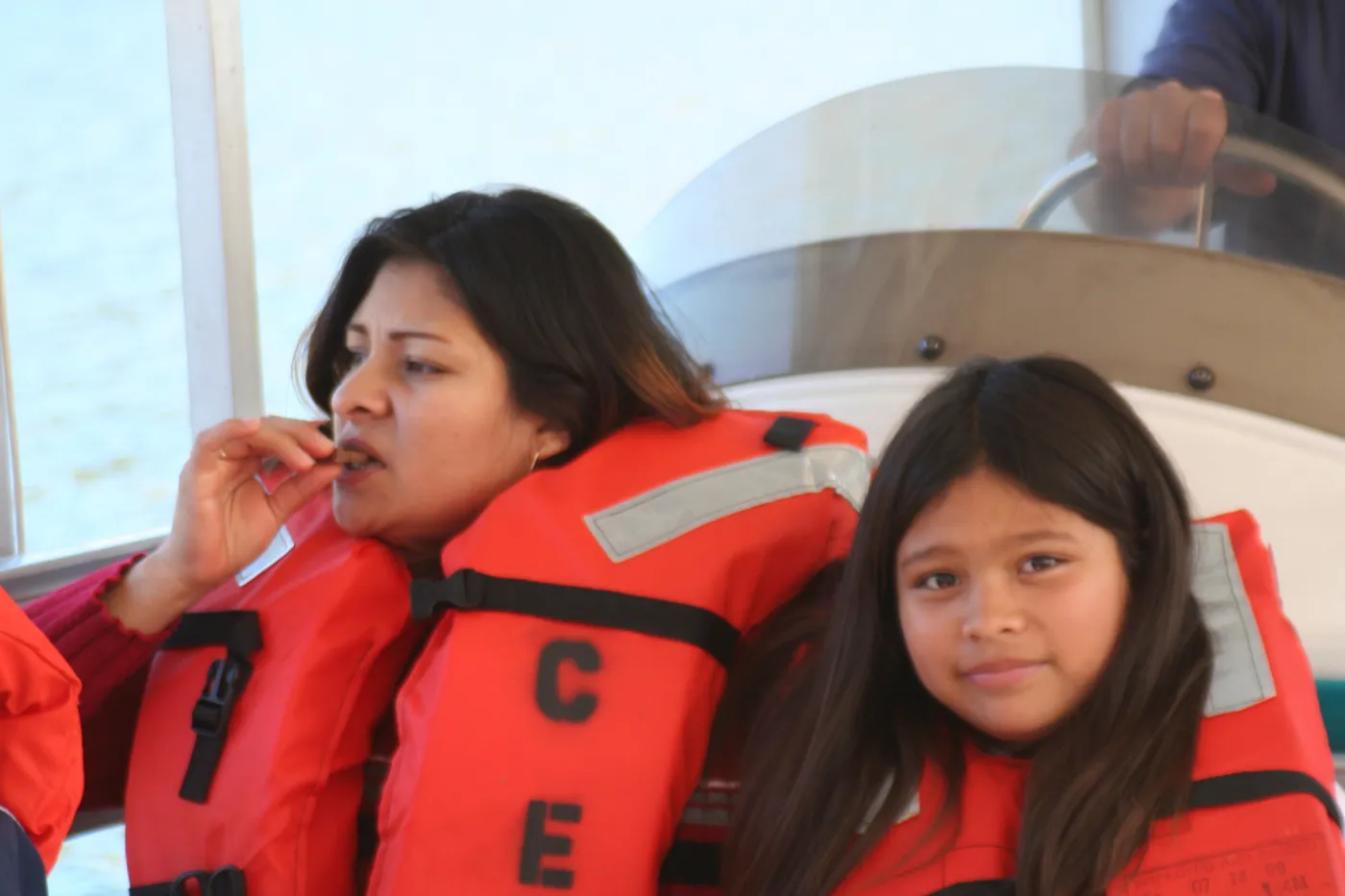 kids in life jackets, Lake Casitas, SBBG education tours, 2005-2006