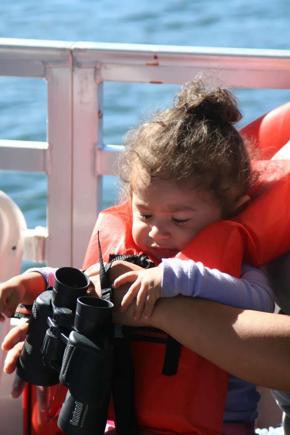 kids in life jackets, Lake Casitas, SBBG education tours, 2005-2006