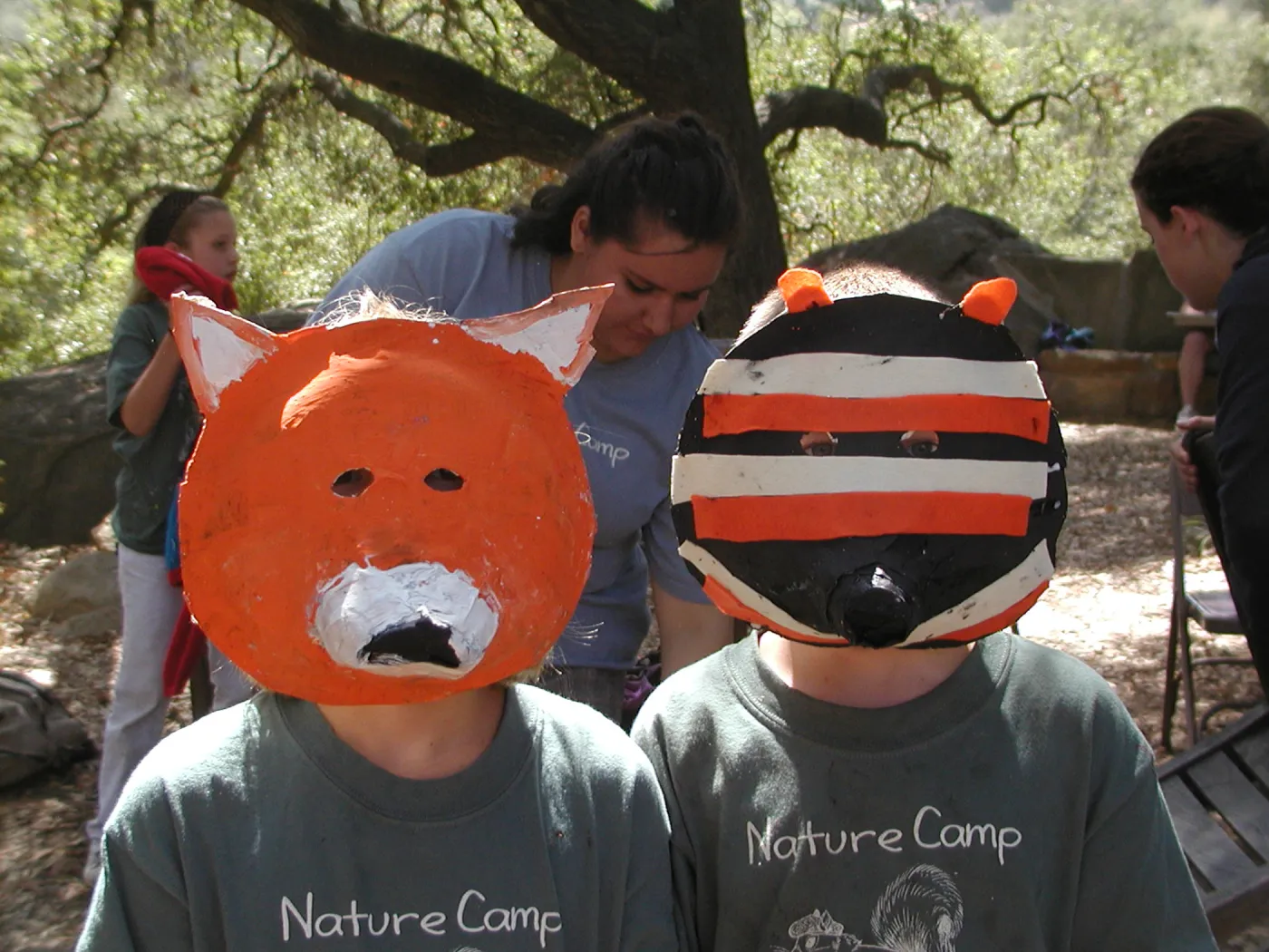 painted animal masks, SBBG Summer Nature Camp, 2002