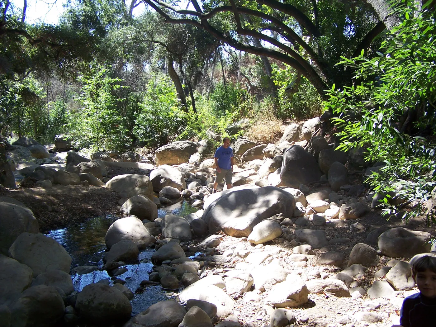 SBBG Community Free Day, visitors at the Mission Creek crossing