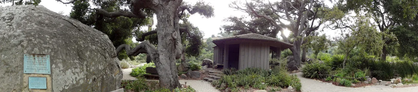 Blaksley Boulder, Information Kiosk and Meadow Pond, panorama