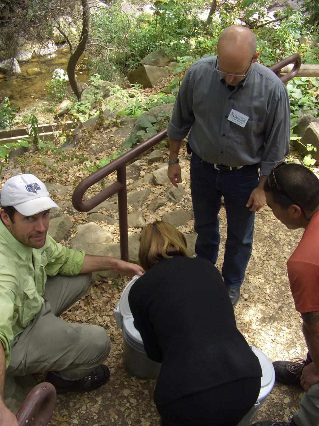 Steelhead trout release below Mission Dam