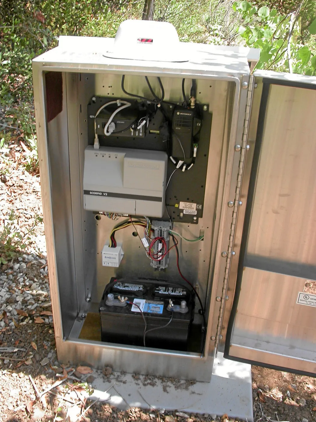 Meadow View Irrigation installation, solar power control box