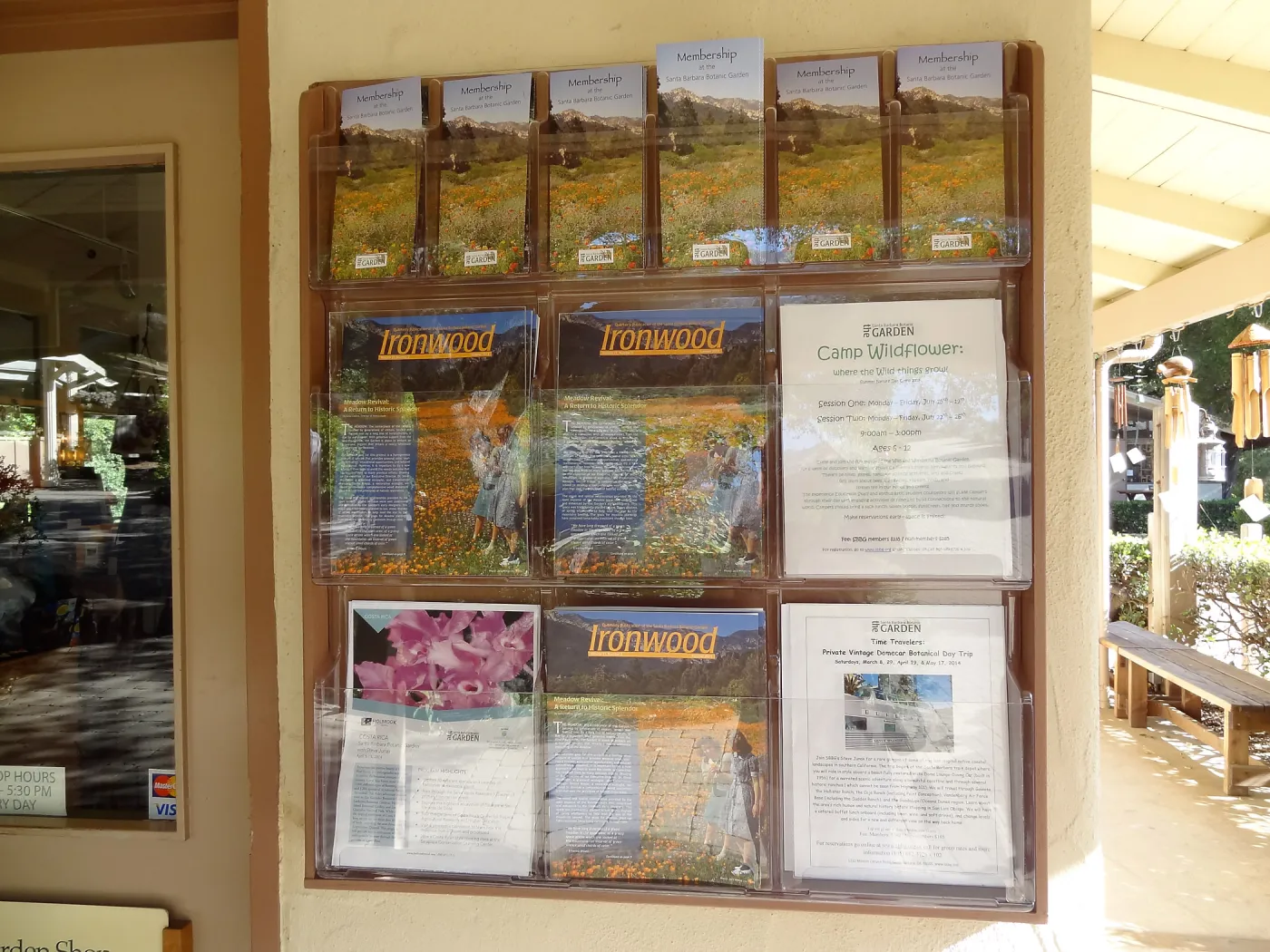 new brochure rack, Garden Shop, SBBG
