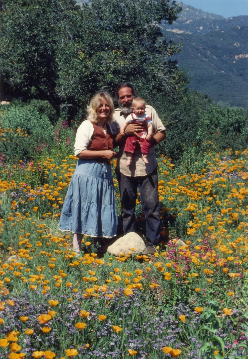 Geege, Carol, Ariel Ostroff on the Porter Trail at the Botanic Garden