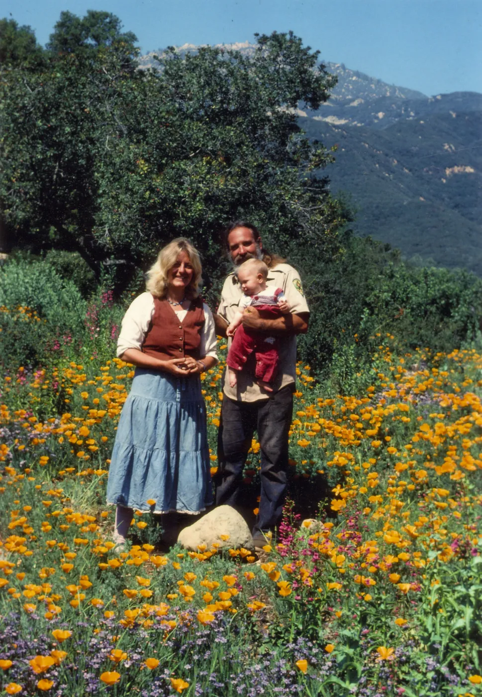Geege, Carol, Ariel Ostroff on the Porter Trail at the Botanic Garden