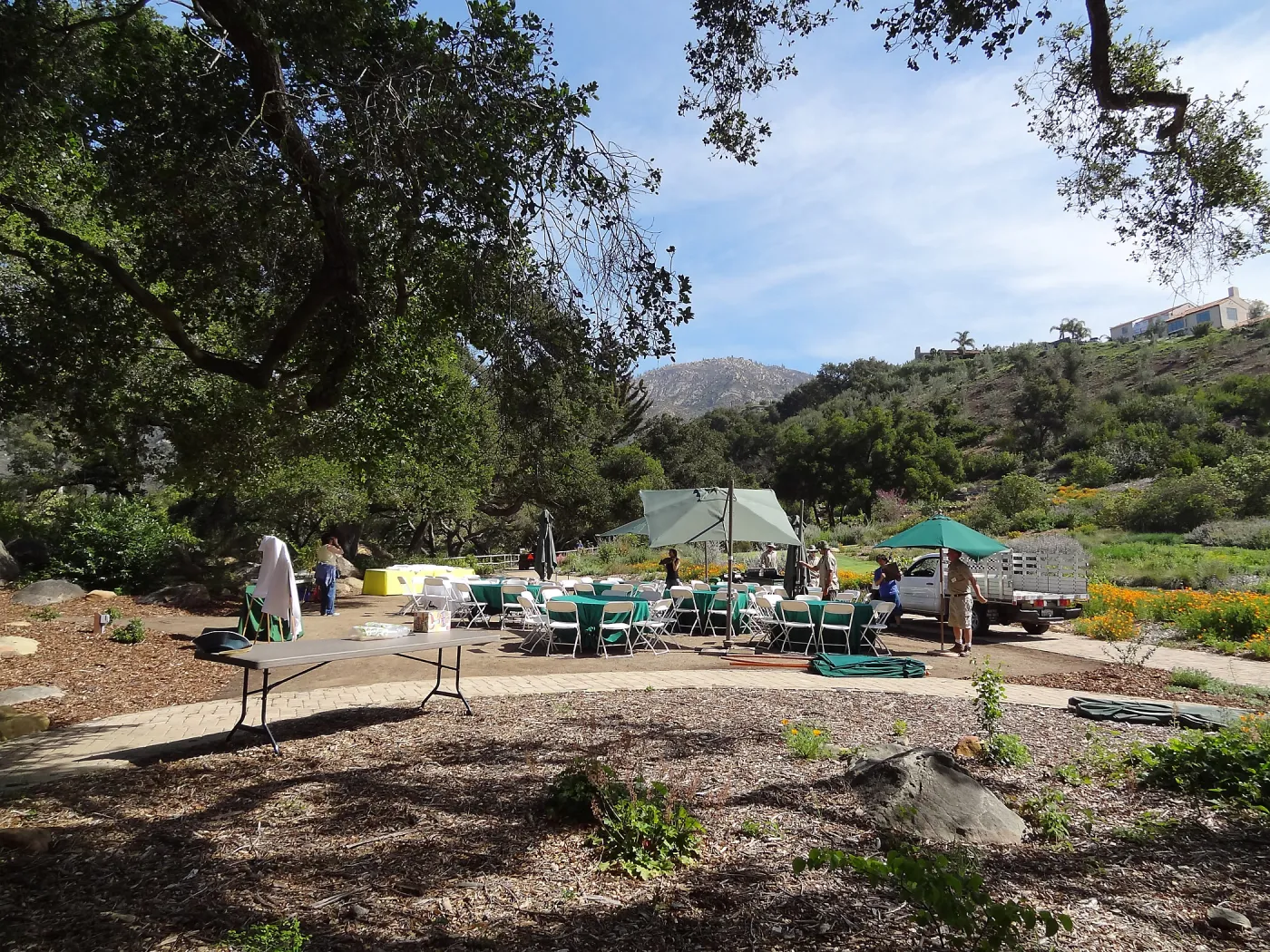 Set up undrer the Meadow Oaks, Volunteer Appreciation event 2012