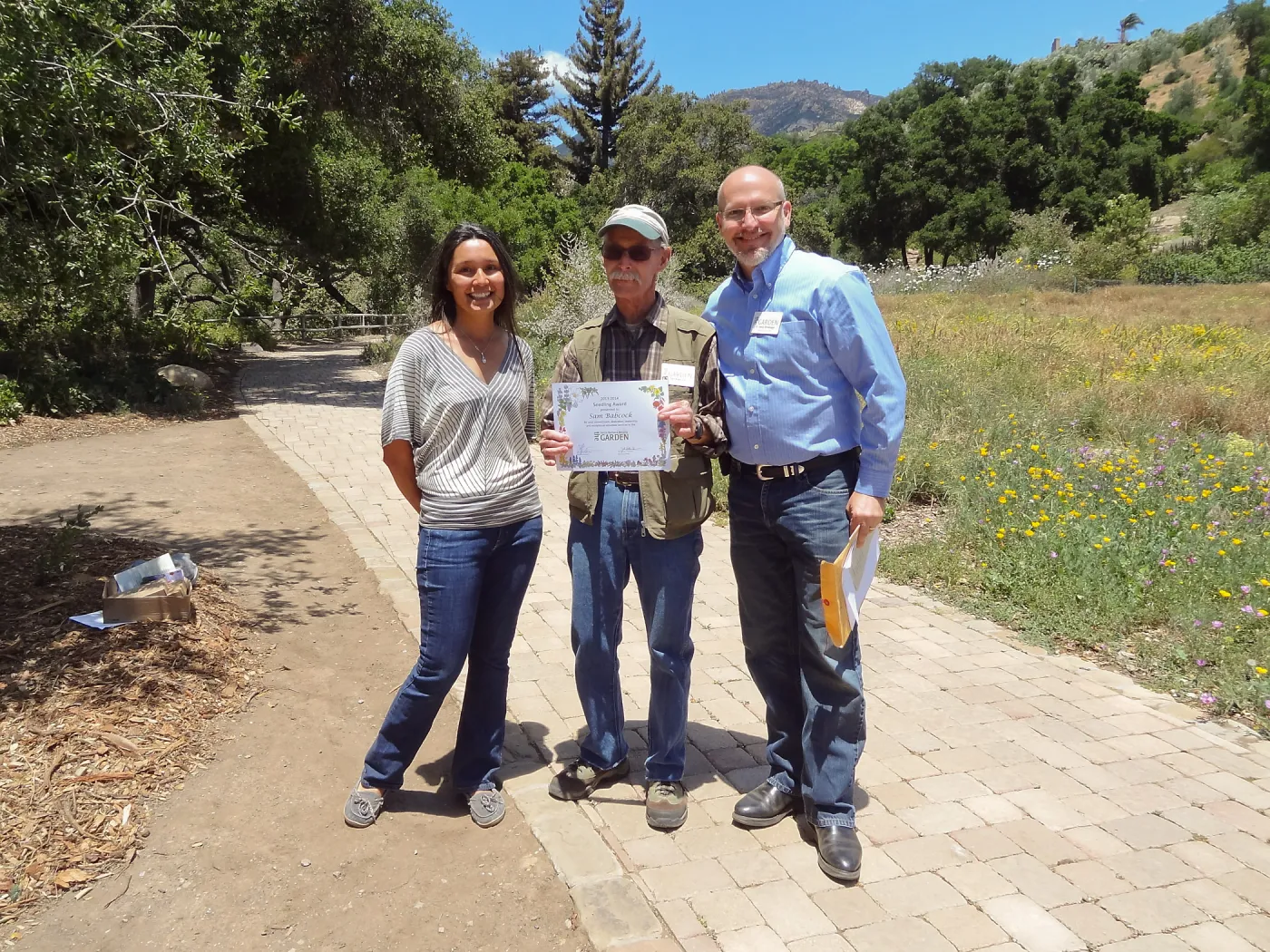 Sam Babcock, Seedling Award, Kathy Casteneda, Steve Windhager, Volunteer Appreciation 2014, SBBG