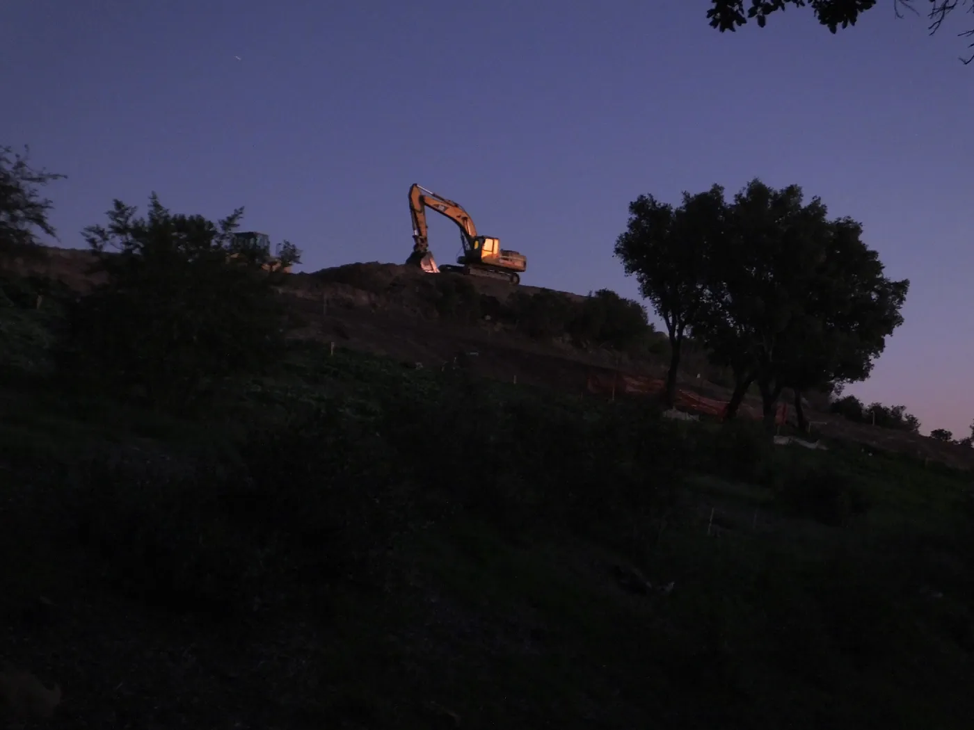 Excavator at Pritzlaff Conservation Center construction site