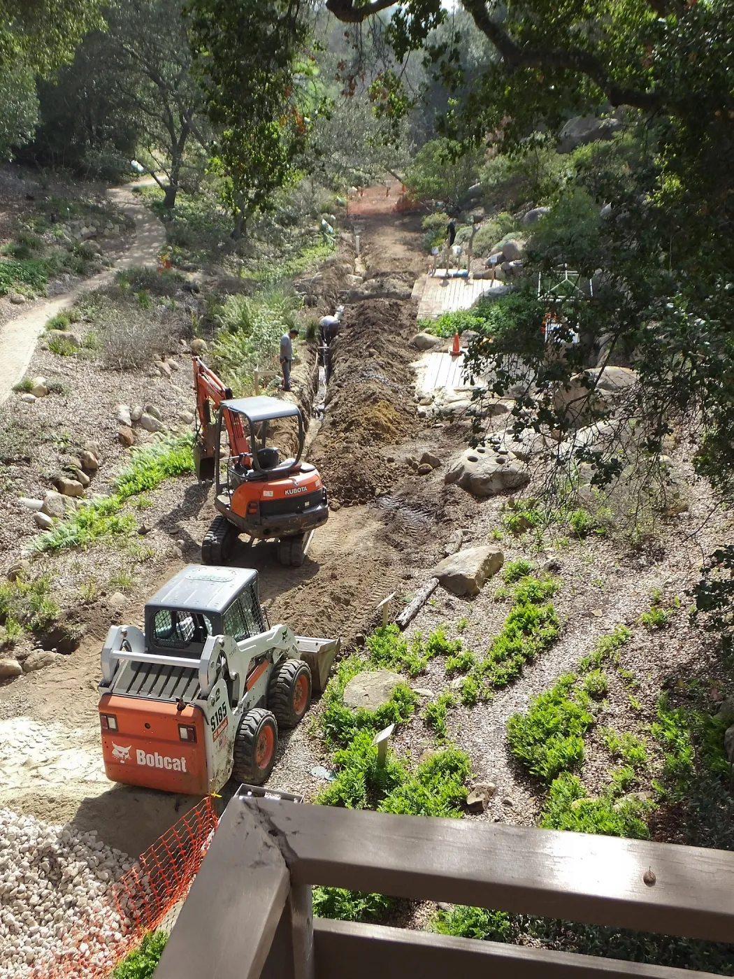 Arroyo sewer line construction