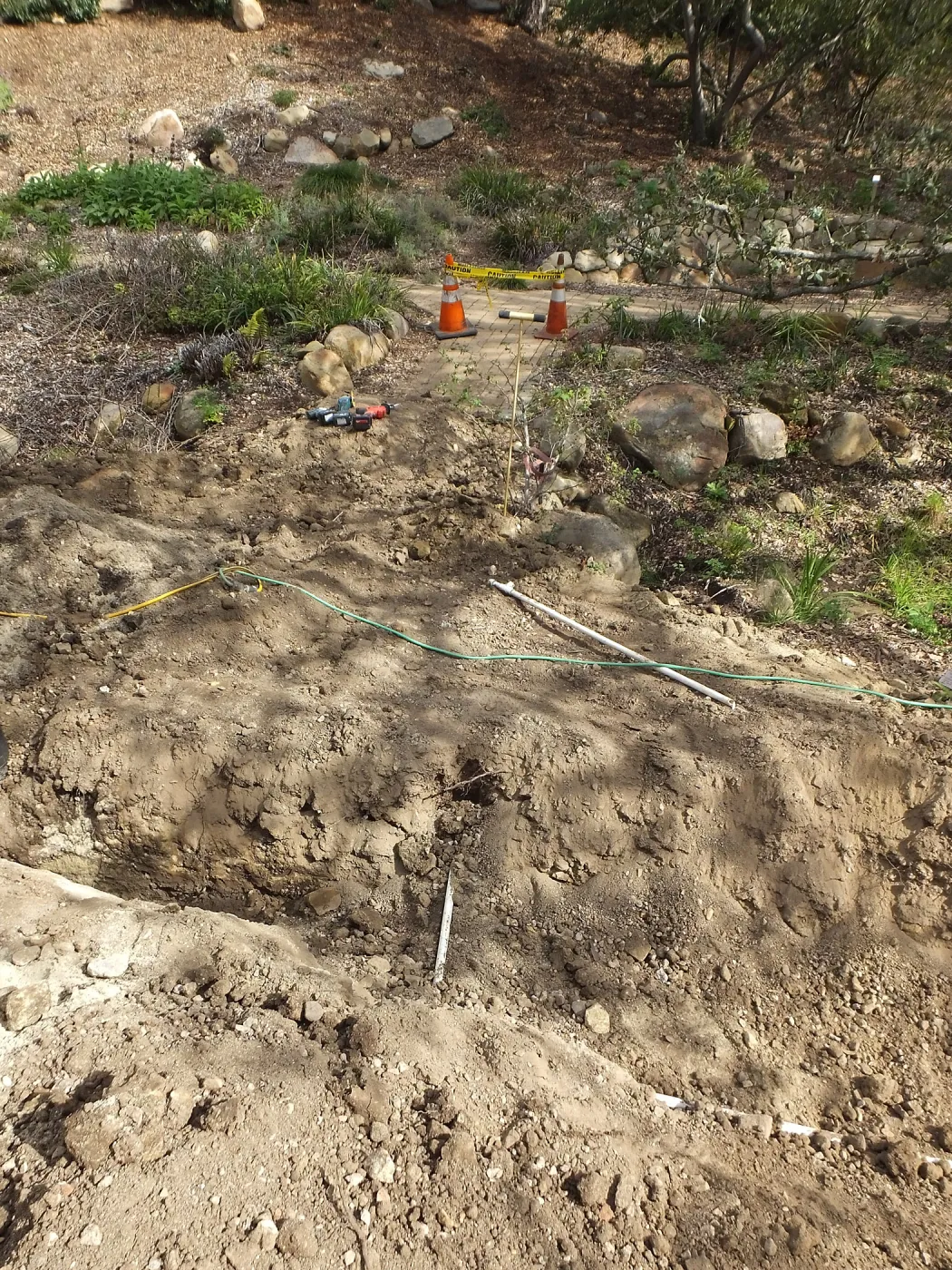 Arroyo sewer line construction