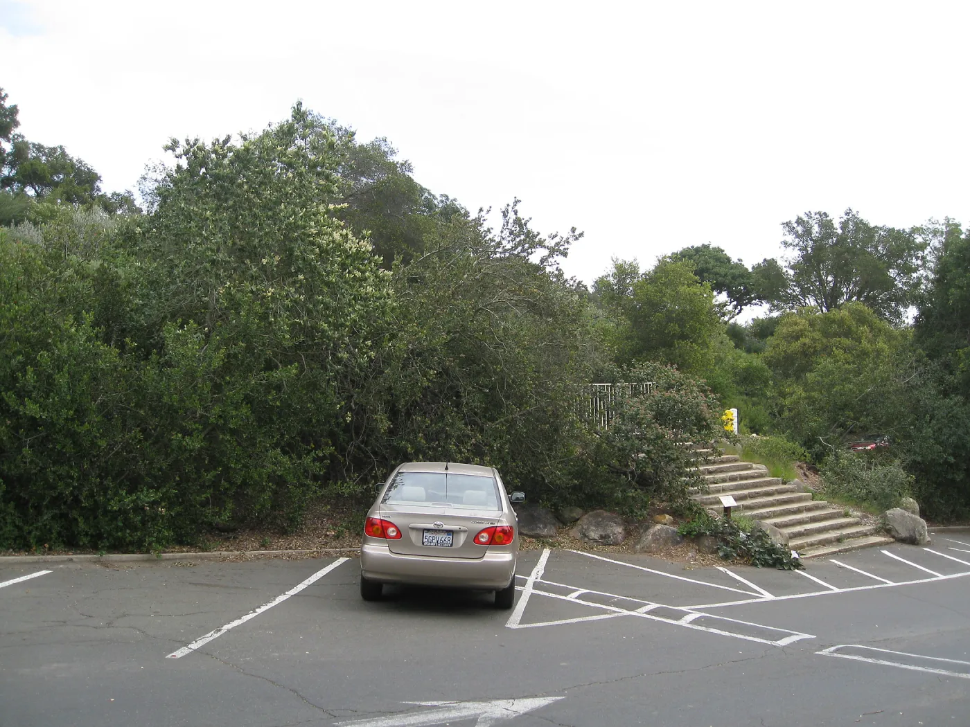 Steps from parking lot to Mission Canyon Rd