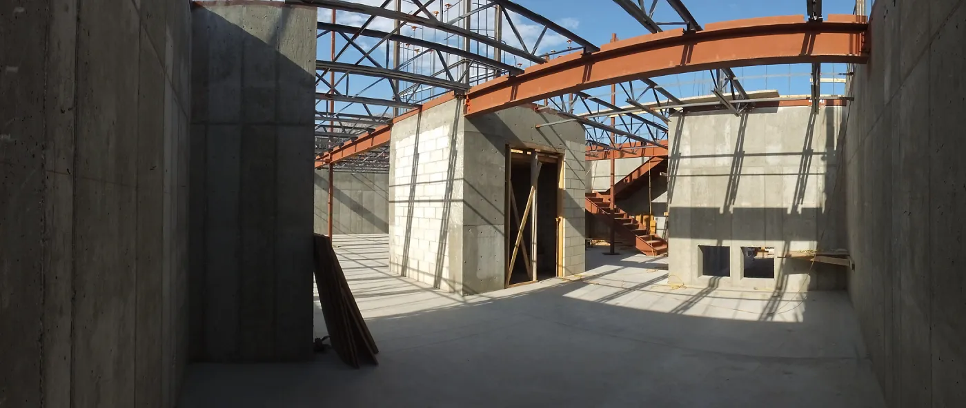 Pritzlaff Conservation Center Construction, looking northeast across Seed Bank/Herbarium area