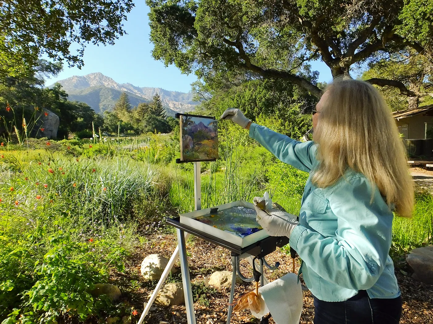 Elizabeth Mosely painting Meadow scene