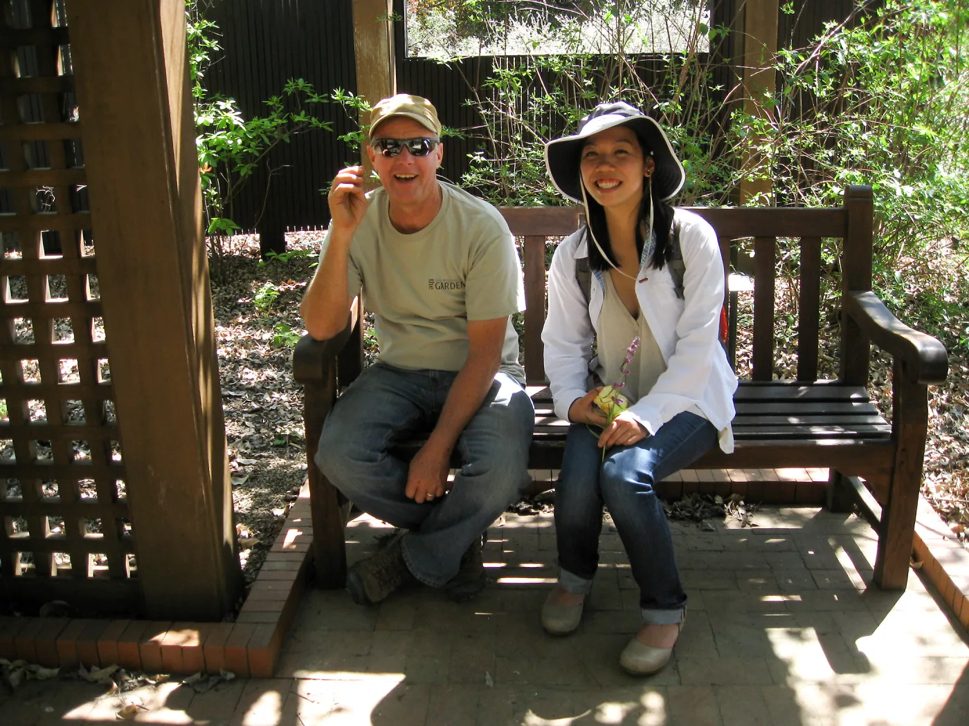 Rancho Santa Ana Botanic Garden, Dave Kershaw & Chi Truong taking a break