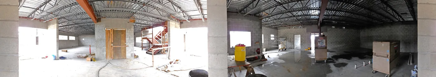 Pritzlaff Conservation Center Construction, Panorama of lobby and central hallway