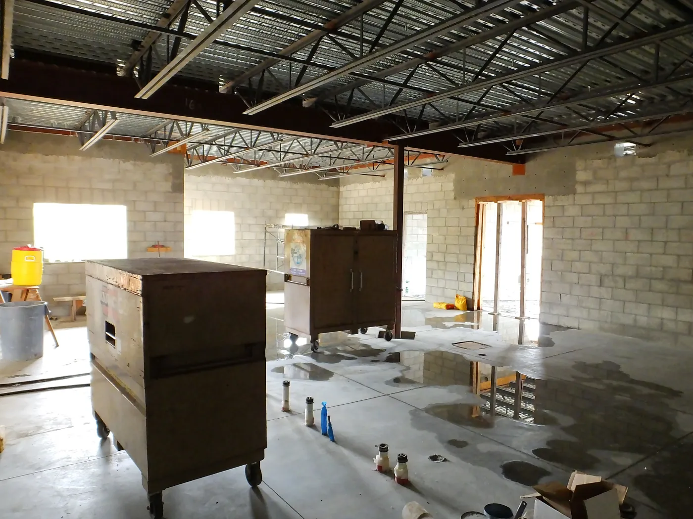 Pritzlaff Conservation Center Construction, looking southeast across first floor common area