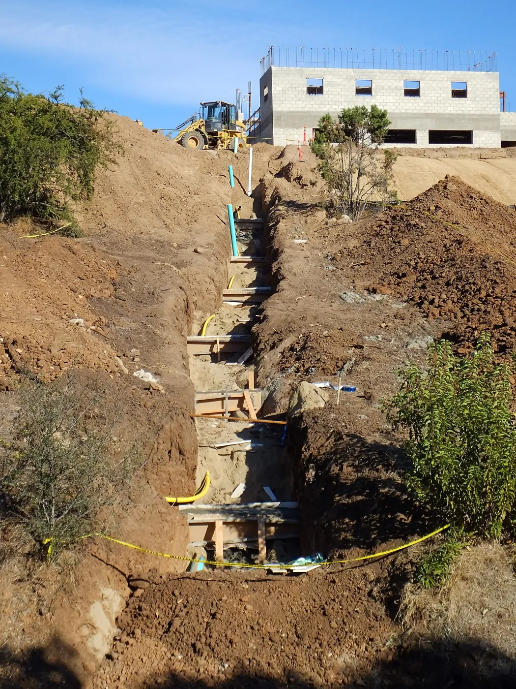 Pritzlaff Conservation Center Construction, Sewer line installation