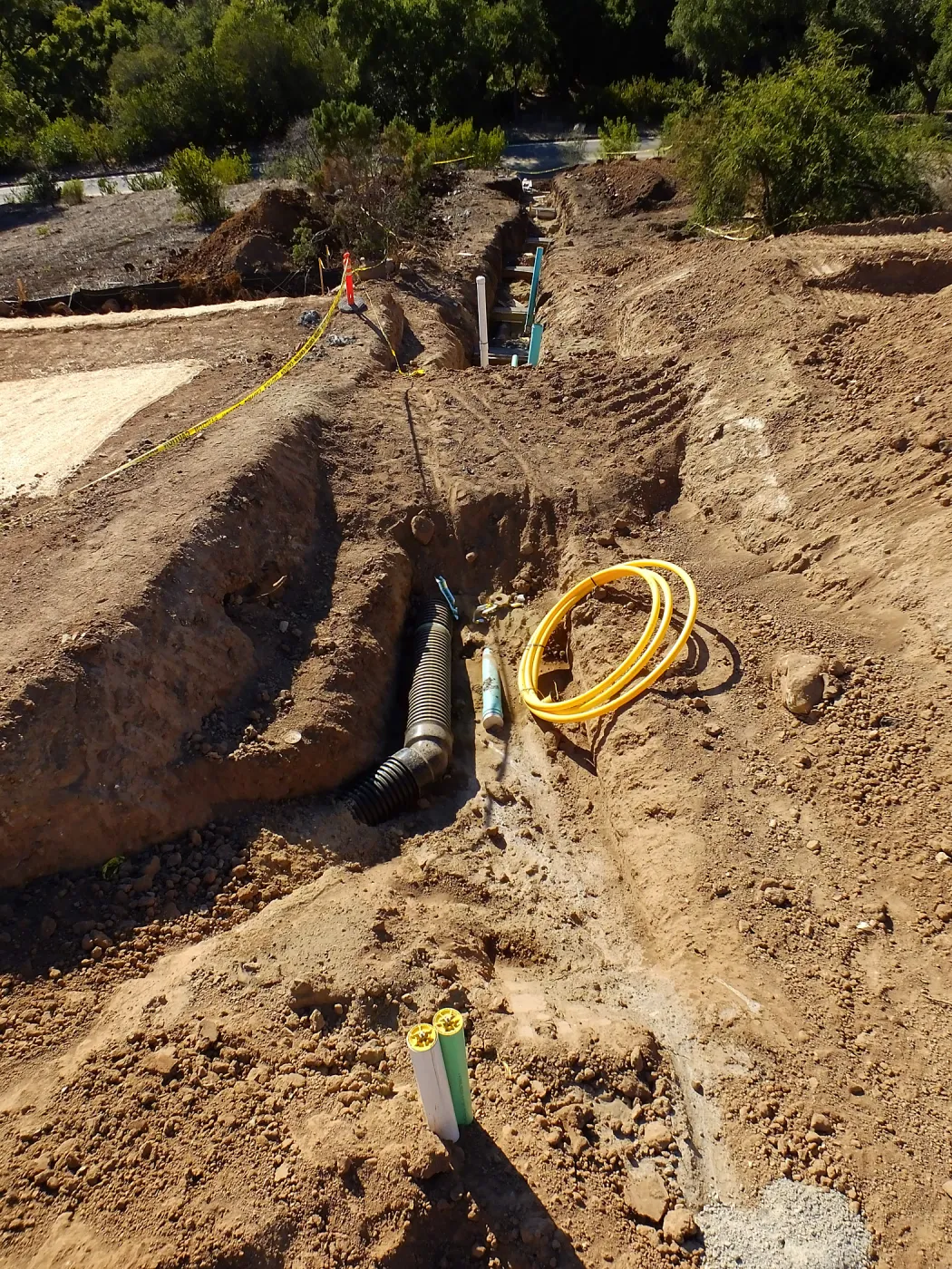 Pritzlaff Conservation Center Construction, Sewer line installation