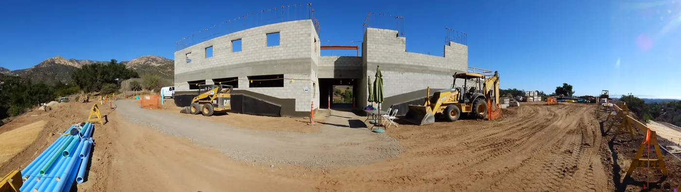 Pritzlaff Conservation Center Construction, panorama of west face